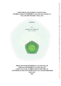 implementasi kurikulum 2013 pada pembelajaran pendidikan