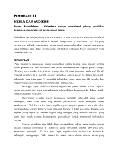 Pertemuan 11 MEDIA DAN AUDIENS