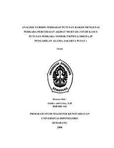 ANALISIS YURIDIS TERHADAP PUTUSAN HAKIM MENGENAI