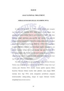 bab iii asas national treatment sebagai dasar legal standing wna