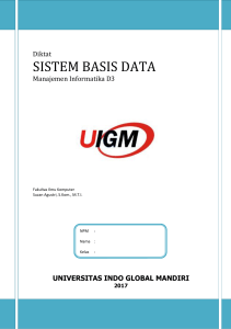 sistem basis data - UIGM | Login Student
