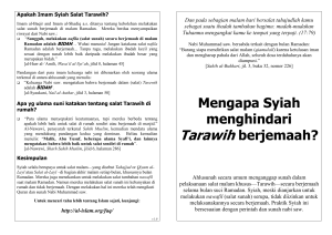 Mengapa Syiah menghindari Tarawih berjemaah? - Al