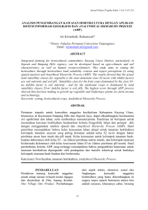 ANALISIS PENGEMBANGAN KAWASAN HORTIKULTURA