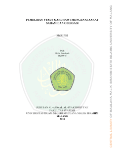 pemikiran yusuf qardhawi mengenai zakat saham dan obligasi skripsi