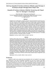 Skrining Hepatitis B Surface Antibody (HBsAb) pada Remaja di