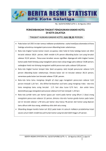 perkembangan tingkat penghunian kamar hotel di kota salatiga