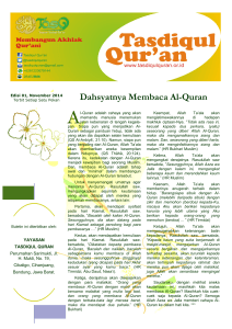 Dahsyatnya Membaca Al-Quran