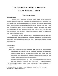 MARAKNYA NIKAH MUT`AH DI INDONESIA