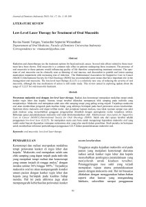 Low-Level Laser Therapy for Treatment of Oral