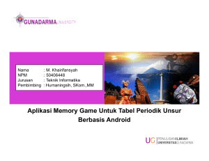 Aplikasi Memory Game Untuk Tabel Periodik Unsur Berbasis Android