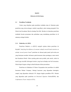 10 BAB II TINJAUAN PUSTAKA 2.1 Penelitian Terdahulu Uraian