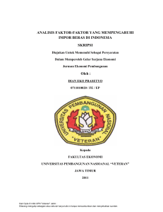 ANALISIS FAKTOR-FAKTOR YANG MEMPENGARUHI IMPOR