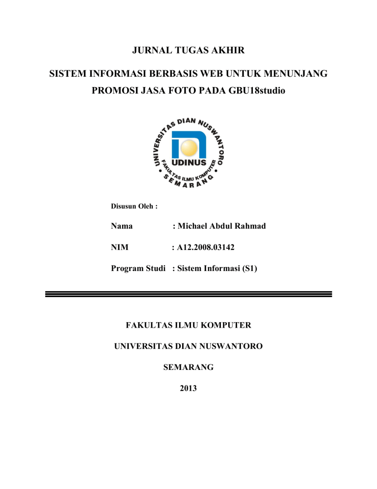 JURNAL TUGAS AKHIR SISTEM INFORMASI BERBASIS WEB