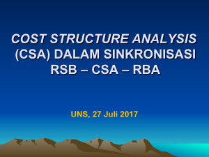 cost structure analysis (csa) dalam sinkronisasi rsb – csa – rba