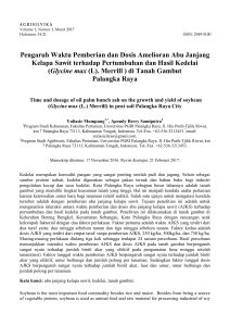 Pengaruh Waktu Pemberian dan Dosis Amelioran Abu