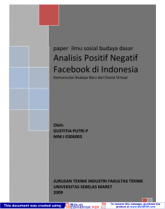 Analisis Positif Negatif Facebook di Indonesia - sang putri