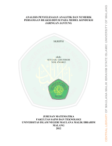 ANALISIS PENYELESAIAN ANALITIK DAN NUMERIK