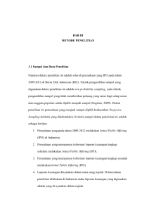 BAB III METODE PENELITIAN 3.1 Sampel dan Data Penelitian