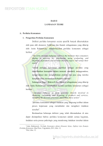 9 BAB II LANDASAN TEORI A. Perilaku Konsumen 1. Pengertian