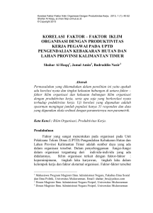 korelasi faktor – faktor iklim organisasi dengan