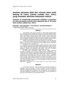 Analisis senyawa aktif dari minyak atsiri kulit batang Ki Lemo (Litsea