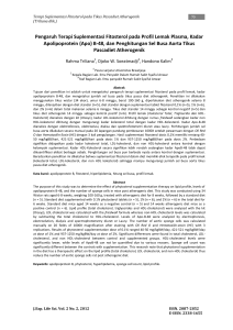 Pengaruh Terapi Suplementasi Fitosterol pada Profil Lemak Plasma