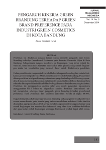 pengaruh kinerja green branding terhadap green brand preference