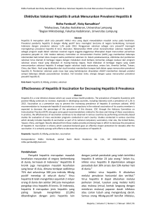 Efektivitas Vaksinasi Hepatitis B untuk Menurunkan Prevalensi