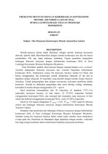 frekuensi menyusui dengan keberhasilan kontrasepsi metode