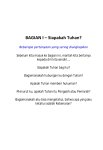 BAGIAN I – Siapakah Tuhan?