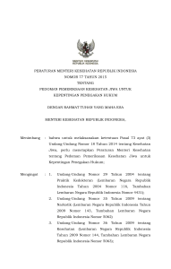 peraturan menteri kesehatan republik indonesia nomor 77 tahun