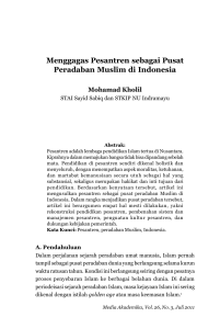 Menggagas Pesantren sebagai Pusat Peradaban Muslim di Indonesia