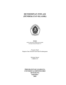 determinan inflasi (pendekatan klasik)