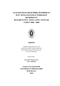 analisis pengaruh pdrb, pendidikan dan