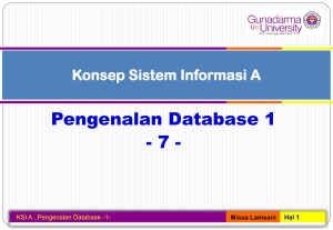 Pengenalan Database 1 - 7 -