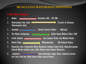 MUNCULNYA MASYARAKAT INDONESIA 1