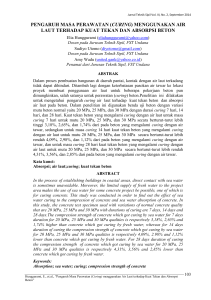 (curing) menggunakan air laut terhadap kuat tekan dan absorpsi beton