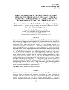 perbandingan profil ekspresi e6 pada sediaan sitologi pap