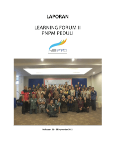 laporan learning forum ii pnpm peduli