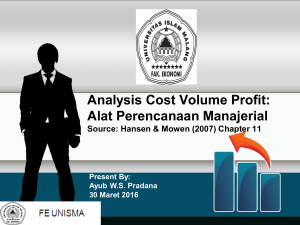 Analisis Cost Volume Profit