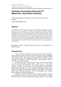 Hambatan Komunikasi Horizontal PT Masterindo Jaya Global