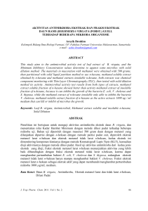 aktivitas antimikroba ekstrak dan fraksi ekstrak daun rami