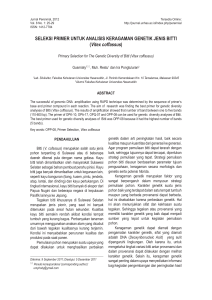 SELEKSI PRIMER UNTUK ANALISIS KERAGAMAN