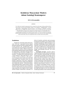 Kelahiran Masyarakat Modern dalam Sosiologi