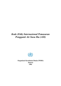 Kode (Etik) Internasional Pemasaran Pengganti Air