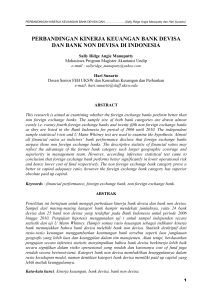 perbandingan kinerja keuangan bank devisa dan bank non devisa