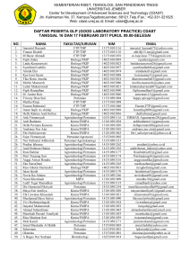 daftar peserta glp (good laboratory practice)