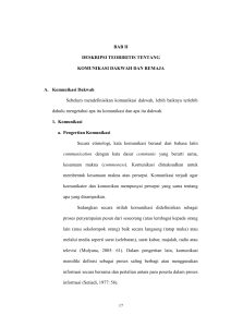 BAB II DESKRIPSI TEORIRITIS TENTANG KOMUNIKASI DAKWAH