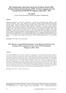 HIV Reaktif pada Calon Donor Darah di Unit Donor Darah (UDD