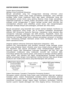 SISTEM BISNIS ELEKTRONIK System Bisnis Enterprise Aplikasi